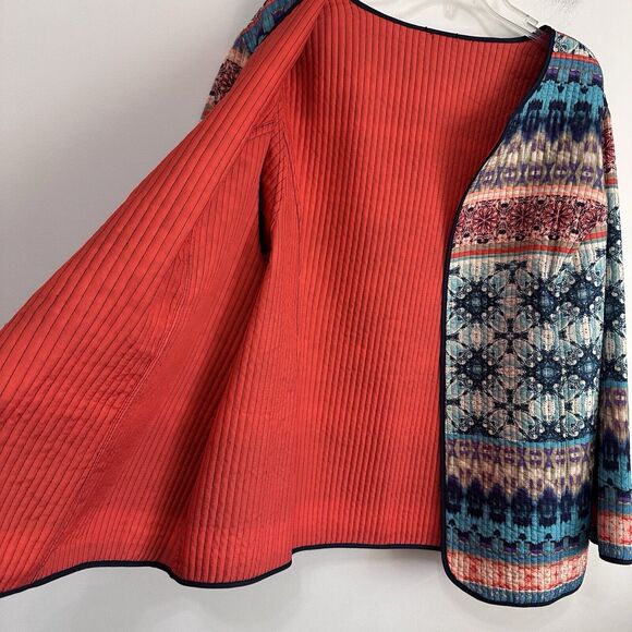 Catherines Quilted Reversible Lightweight Open Jacket Womens Plus 3X Petite - Picture 10 of 10